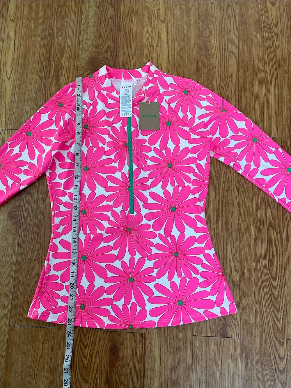 Boden Pink Long Sleeve Rash Guard Top - Picture 7 of 12
